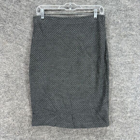 Liz Claiborne Skirt Women M Medium Gray Pencil Midi Mid Rise Wool Classics - Picture 2 of 6